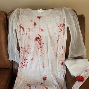 Rubie's Gray and Red Ghost Bride Halloween Costume Dress